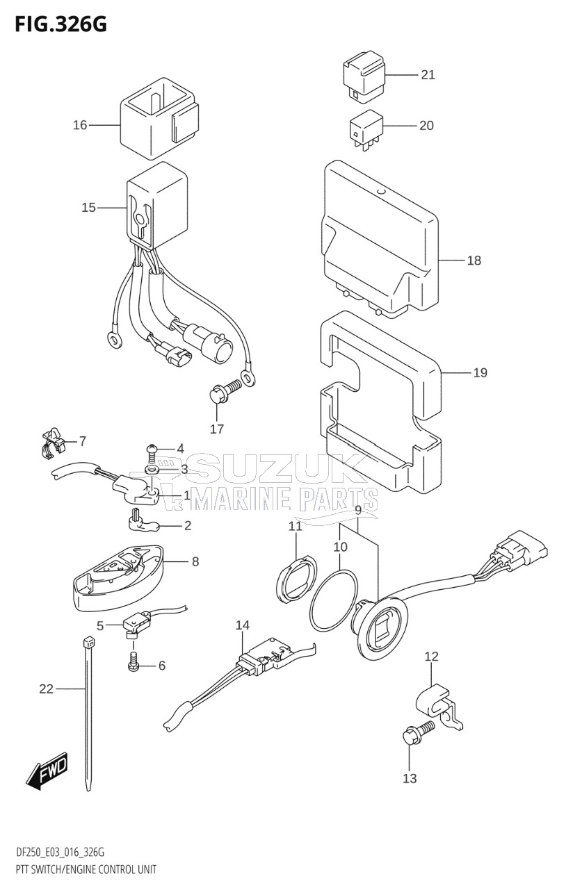 PTT SWITCH / ENGINE CONTROL UNIT (DF250ST:E03)