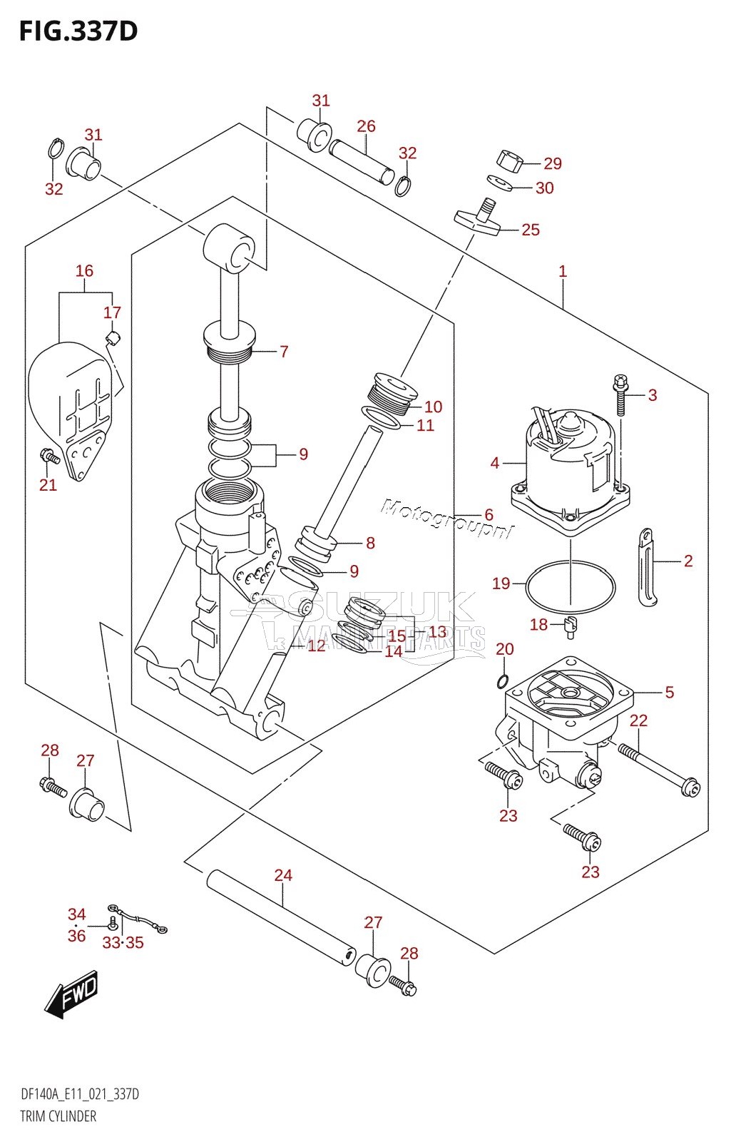 TRIM CYLINDER (DF140AT:E40,DF140AZ:E40)