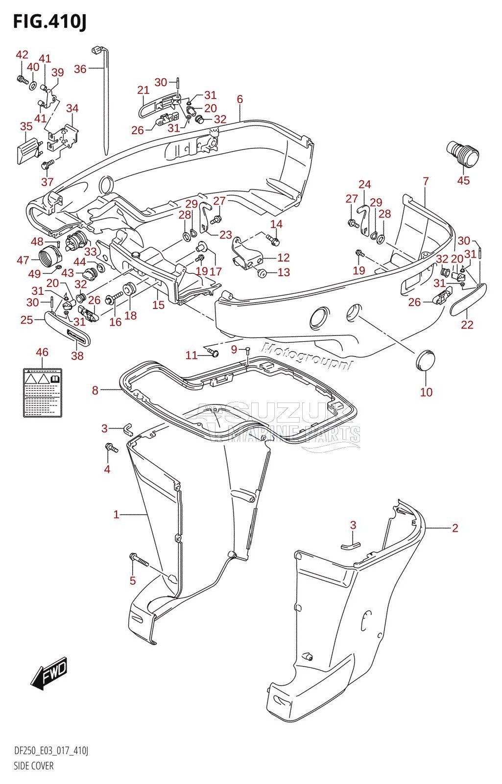 SIDE COVER (DF250ST:E03:X-TRANSOM)