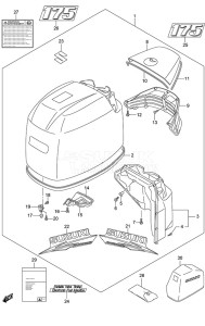 DF 175 drawing Engine Cover (White)