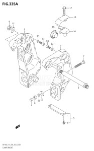 09001F-371001 (2003) 90hp E03-USA (DF90TK3) DF90 drawing CLAMP BRACKET (DF100T:E03)