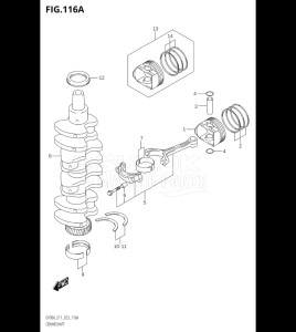 07003F-340001 (2023) 70hp E11 E40-Gen. Export 1-and 2 (DF70A  DF70AT  DF70ATH) DF70A drawing CRANKSHAFT