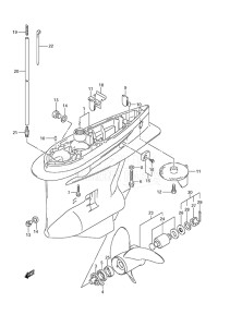 Outboard DF 150 drawing Gear Case (C/R)