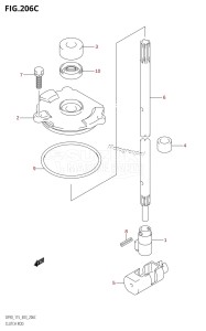 DF115T From 11501F-251001 (E03)  2002 drawing CLUTCH ROD (DF115Z)