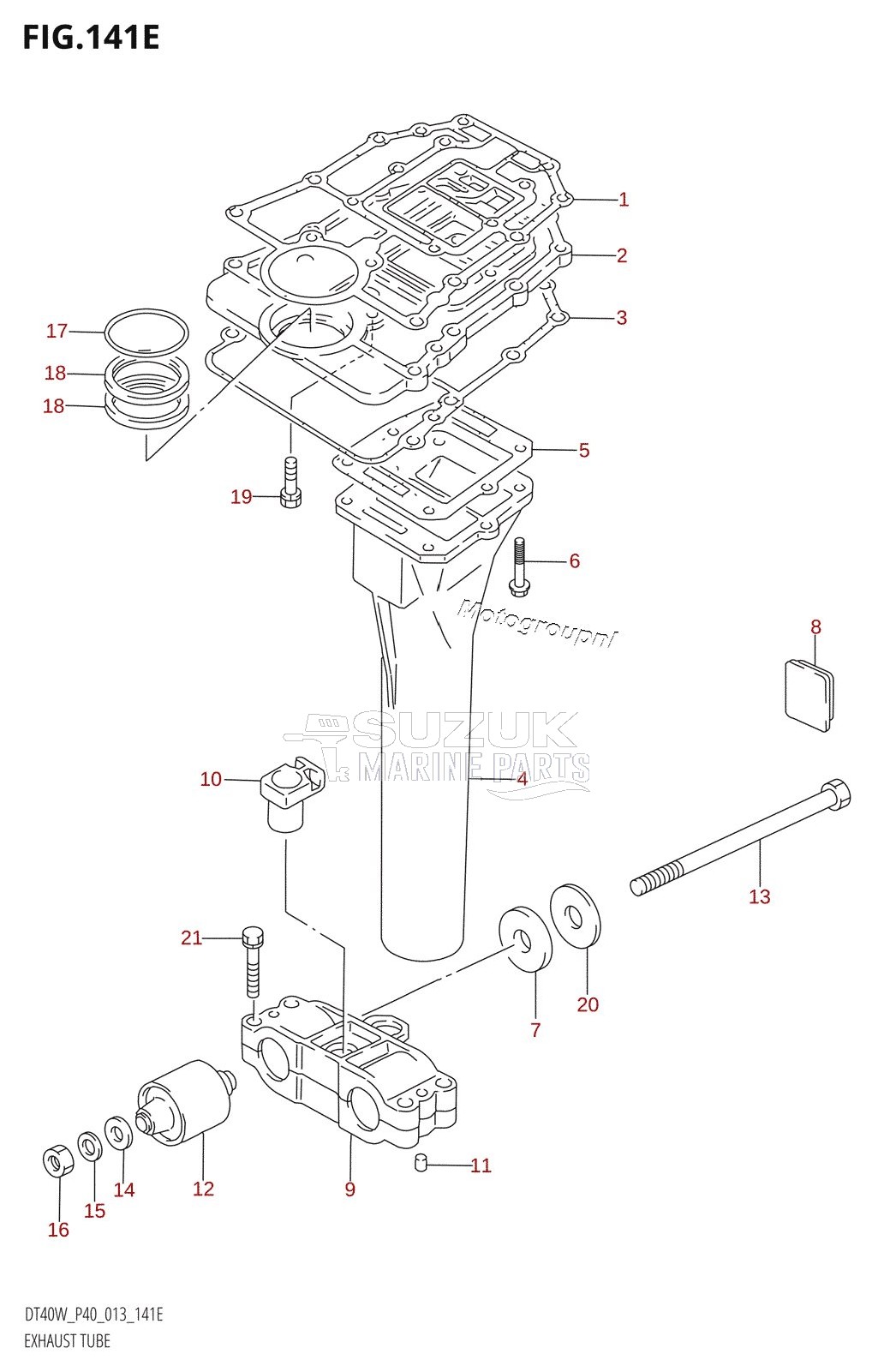 EXHAUST TUBE (DT40WK:P40)