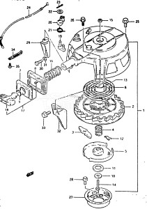 DT40 From 4002-903754 ()  1989 drawing RECOIL STARTER