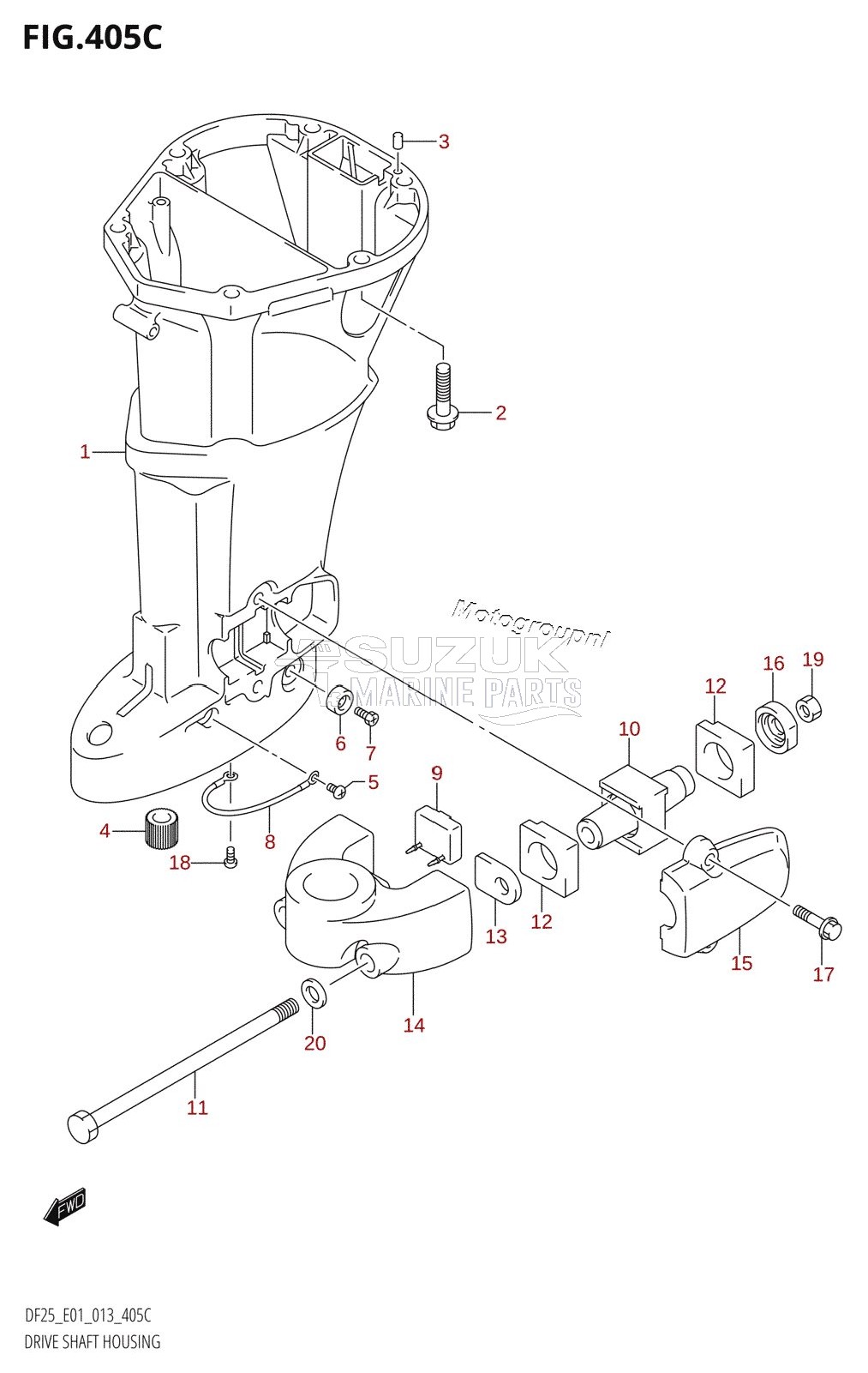 DRIVE SHAFT HOUSING (DF25Q:E01)