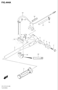 00252F-140001 (2021) 2.5hp P01-Gen. Export 1 (DF2.5) DF2.5 drawing TILLER HANDLE