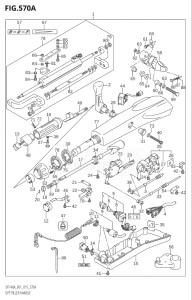 10003F-510001 (2005) 100hp E01-Gen. Export 1 (DF100AT) DF100A drawing OPT:TILLER HANDLE (DF100AT:E01)