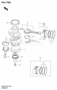 DF200Z From 20002Z-340001 (E01 E40)  2023 drawing CRANKSHAFT (DF200T,DF200Z,DF225T,DF225Z,DF250T,DF250Z)