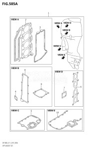 11503F-910001 (2019) 115hp E11 E40-Gen. Export 1-and 2 (DF115AT) DF115A drawing OPT:GASKET SET