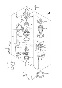 Outboard DF 225 drawing Starting Motor