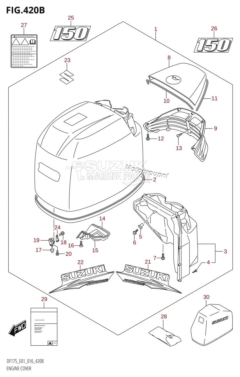 ENGINE COVER (DF150T:E01,DF150Z:E01)