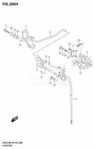 DF25A From 02504F-610001 (P01)  2016 drawing CLUTCH ROD (DF30ATH:P01)