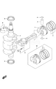 Outboard DF 9.9B drawing Crankshaft