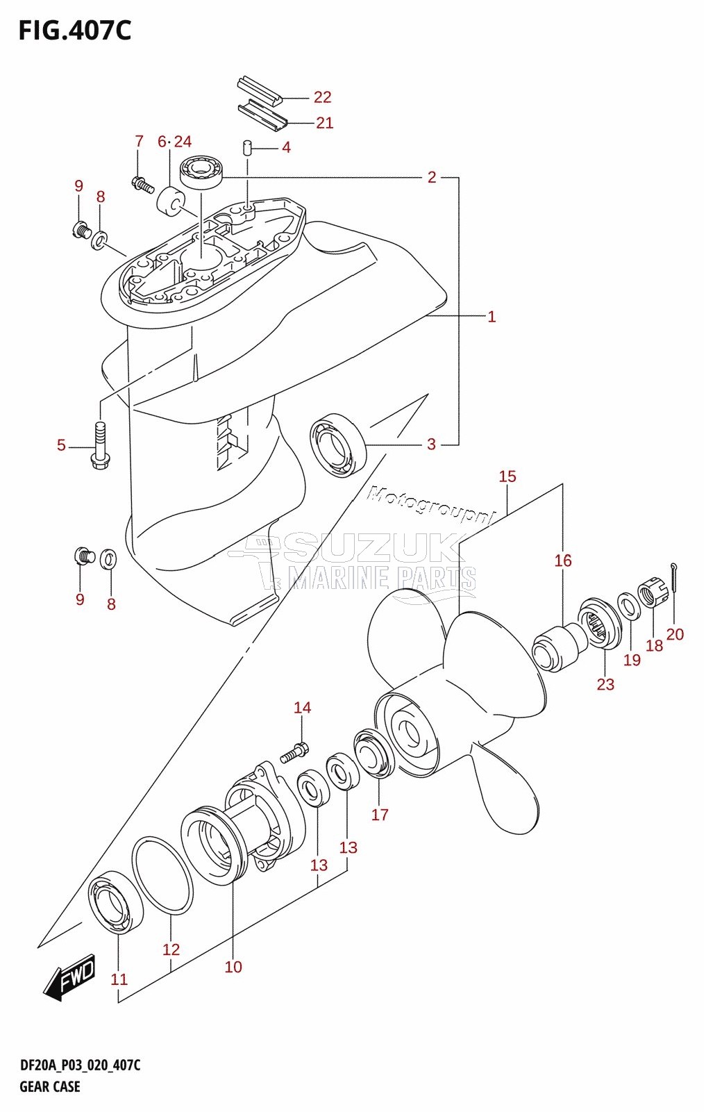 GEAR CASE (DF9.9B,DF9.9BT,DF9.9BTH,DF15ATH)