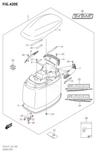 DF250Z From 25003Z-040001 (E40)  2020 drawing ENGINE COVER ((DF225T,DF225Z):021)