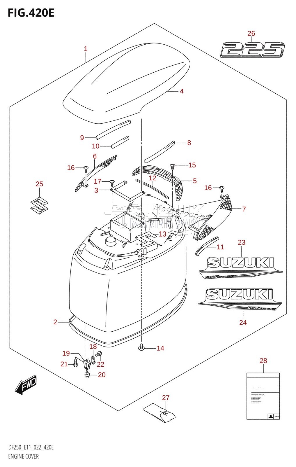 ENGINE COVER ((DF225T,DF225Z):021)