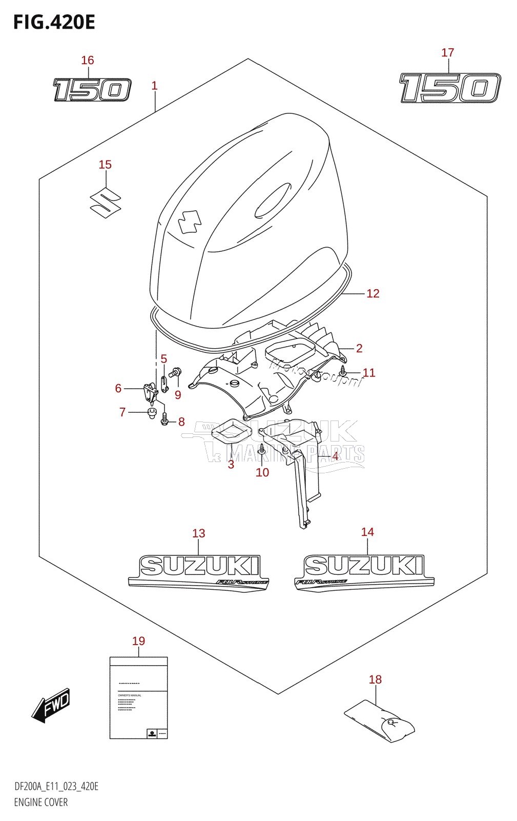 ENGINE COVER ((DF150AT,DF150AZ):020)