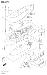 22503Z-240001 (2022) 225hp E11 E40-Gen. Export 1-and 2 (DF225Z) DF225Z drawing GEAR CASE (DF225Z)