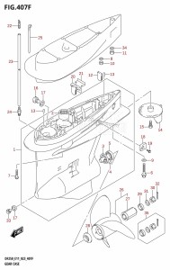 DF225T From 22503F-140001 (E11 E40)  2021 drawing GEAR CASE (DF250Z)