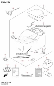 DF50A From 05004F-510001 (E01)  2015 drawing ENGINE COVER (DF60AQH:E40)