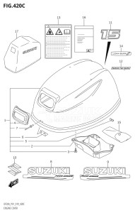 02002F-910001 (2019) 20hp P01 P40-Gen. Export 1 (DF20A) DF20A drawing ENGINE COVER (DF15A,DF15AR)