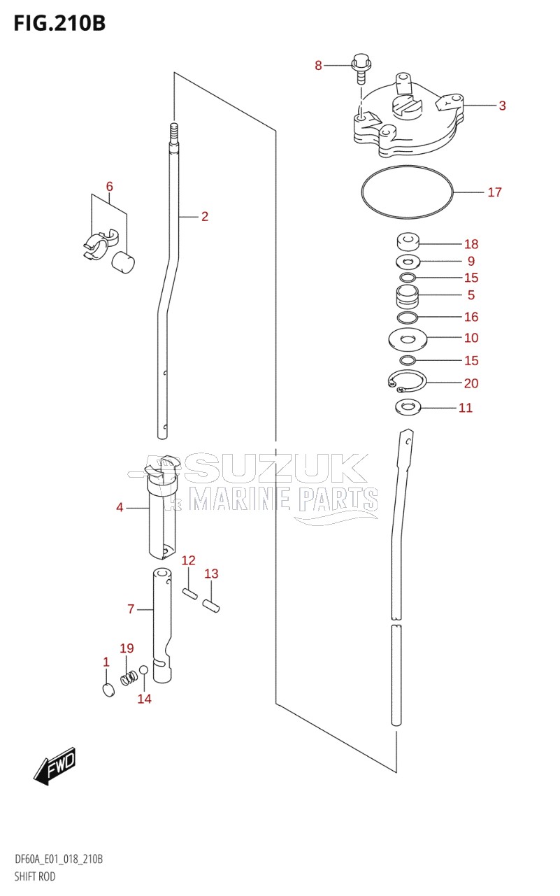 SHIFT ROD (DF60AVT,DF60AVTH)