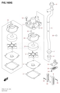 05003F-340001 (2023) 50hp E01-Gen. Export 1 (DF50AT  DF50ATH) DF50A drawing WATER PUMP ((DF60AVT,DF60AVTH):E40)