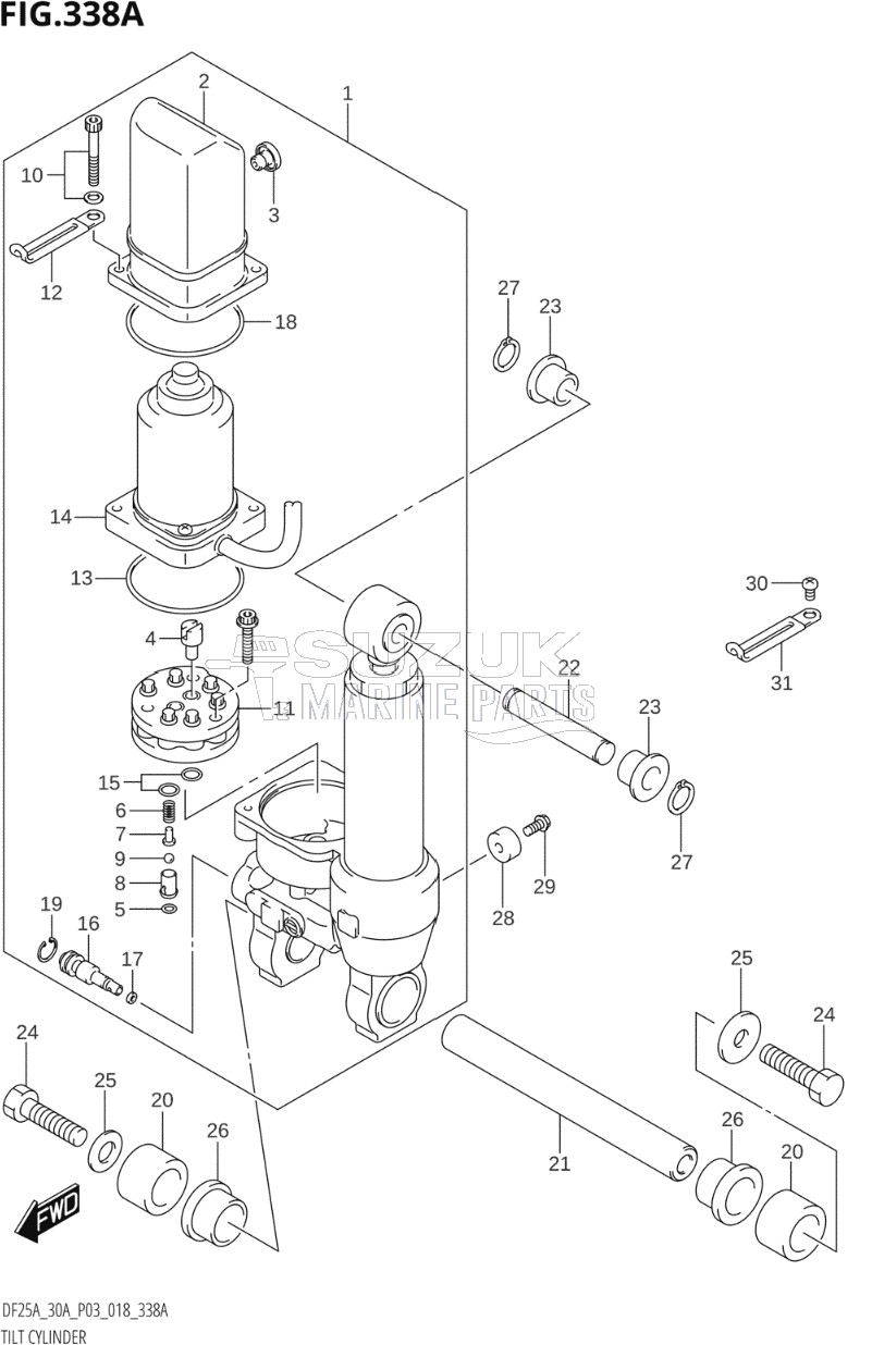 TILT CYLINDER (DF25AT,DF25ATH,DF30AT,DF30ATH)