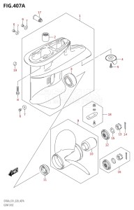 06002F-040001 (2020) 60hp E01 E40-Gen. Export 1 - Costa Rica (DF60A  DF60AQH  DF60ATH) DF60A drawing GEAR CASE (DF40A:E01,DF40AST:E34,DF50A:E01)