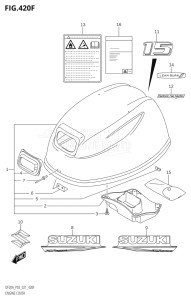 00995F-140001 (2021) 9.9hp P03 E03-USA (DF9.9B   DF9.9B   DF9.9BT   DF9.9BT   DF9.9BTH   DF9.9BTH) DF9.9B drawing ENGINE COVER (DF15A:021)