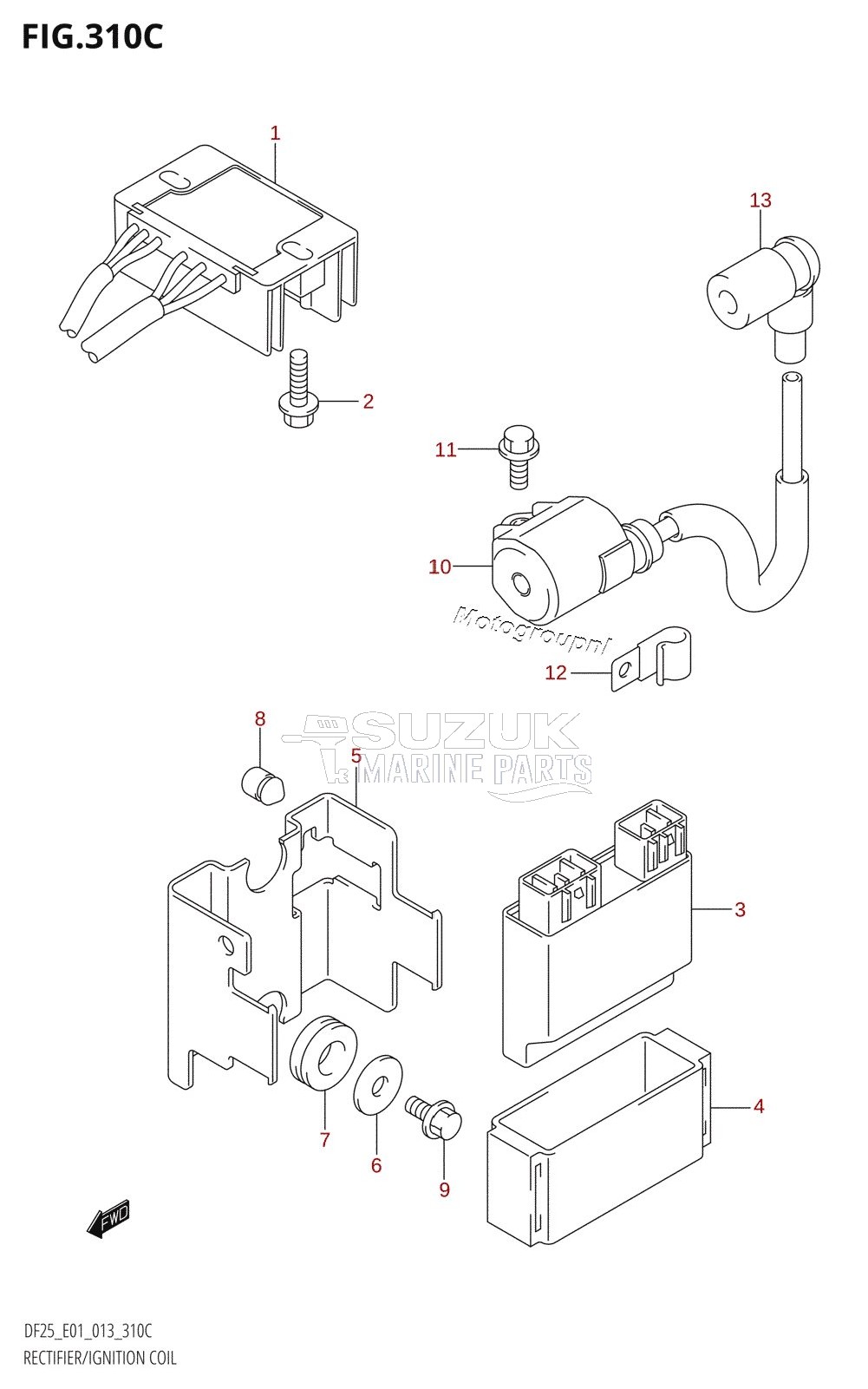 RECTIFIER /​ IGNITION COIL (DF25Q:E01)