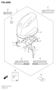 DF150AZ From 15003Z-340001 (E40)  2023 drawing ENGINE COVER ((DF200AT,DF200AZ):020)