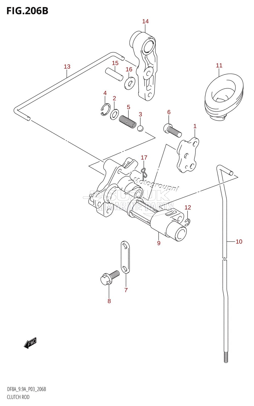 CLUTCH ROD (DF8AR,DF9.9AR)