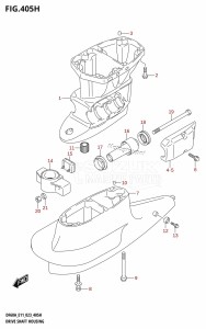 DF60A From 06002F-140001 (E01 E40 E11)  2021 drawing DRIVE SHAFT HOUSING (DF60AVT:(E01,E11),(DF60AVT,DF60AVTH):E40)