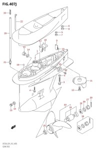 DF225T From 22503F-210001 (E01)  2012 drawing GEAR CASE (DF250T:E01)