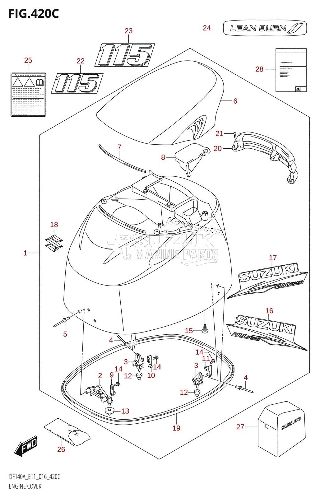 ENGINE COVER (DF115AT:E40)