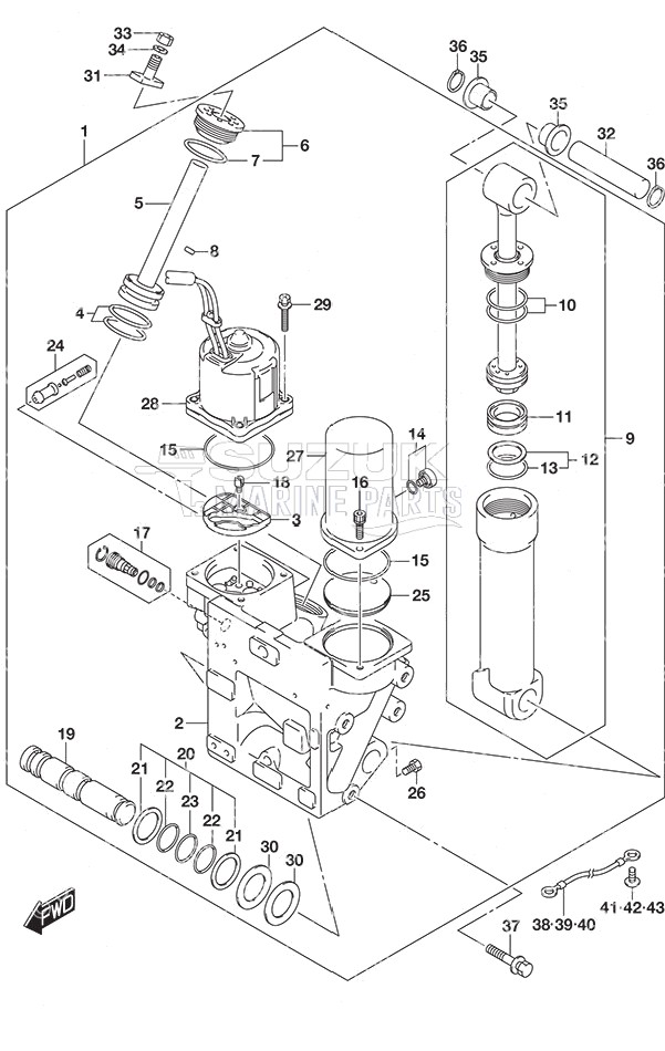 Trim Cylinder w/Transom (X) & (XX)