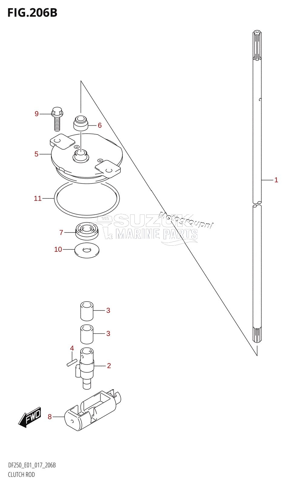 CLUTCH ROD (DF200T:E40)