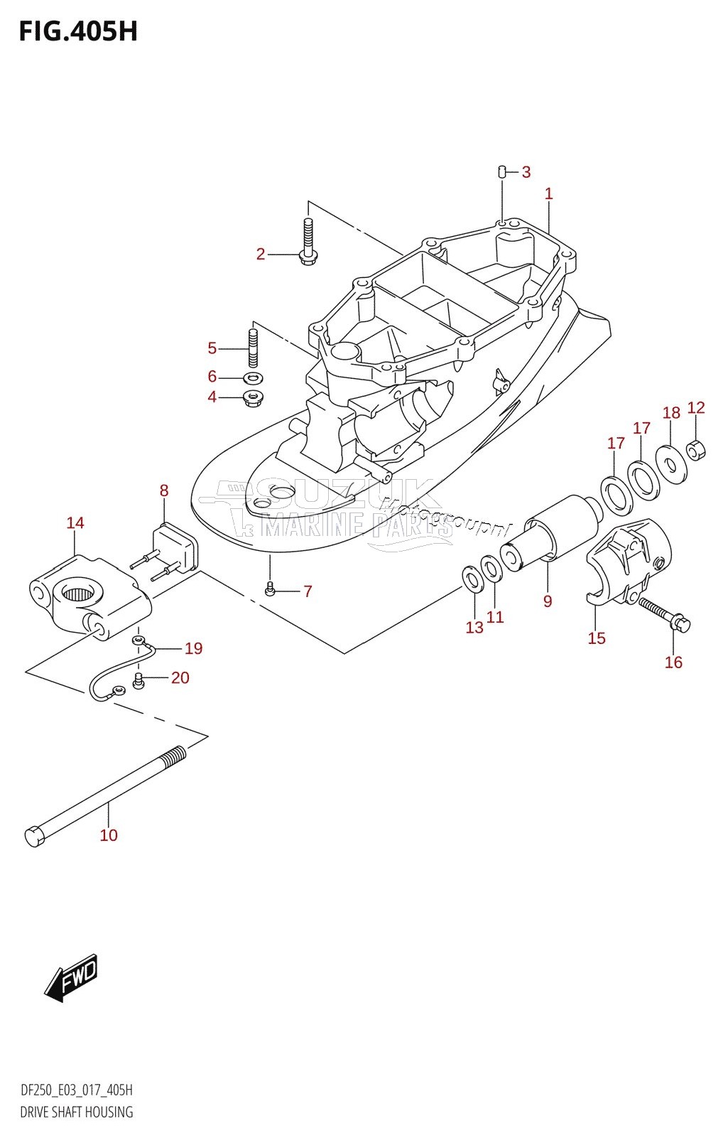 DRIVE SHAFT HOUSING (DF250ST:E03:L-TRANSOM)