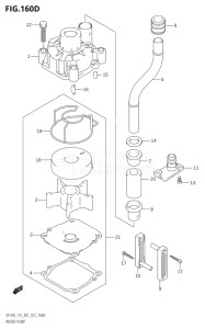 11502Z-210001 (2012) 115hp E01 E40-Gen. Export 1 - Costa Rica (DF115Z) DF115Z drawing WATER PUMP (DF115T:E40)