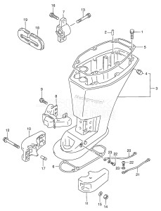 DF15 From 01501F-651001 ()  1996 drawing DRIVESHAFT HOUSING (DF9.9 652501~ /​ DF15 652501~)