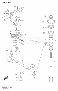 DF200A From 20003F-510001 (E01 E40)  2015 drawing CLUTCH SHAFT (DF200AZ:E40)