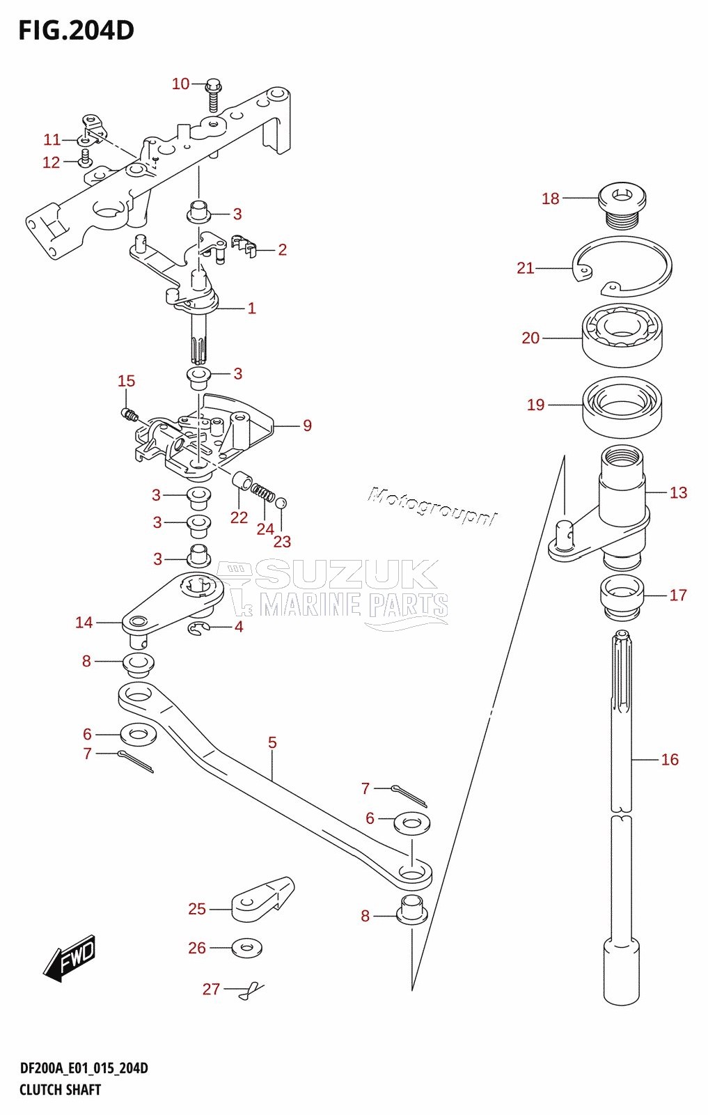 CLUTCH SHAFT (DF200AZ:E40)