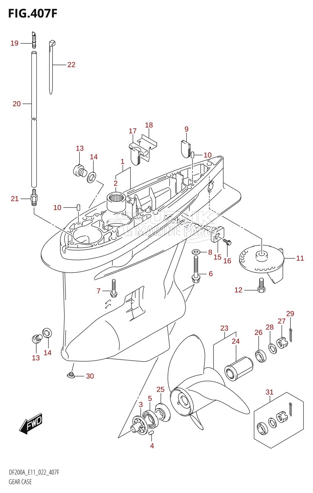 GEAR CASE ((DF175AZ,DF150AZ):(E01,E11,E40))