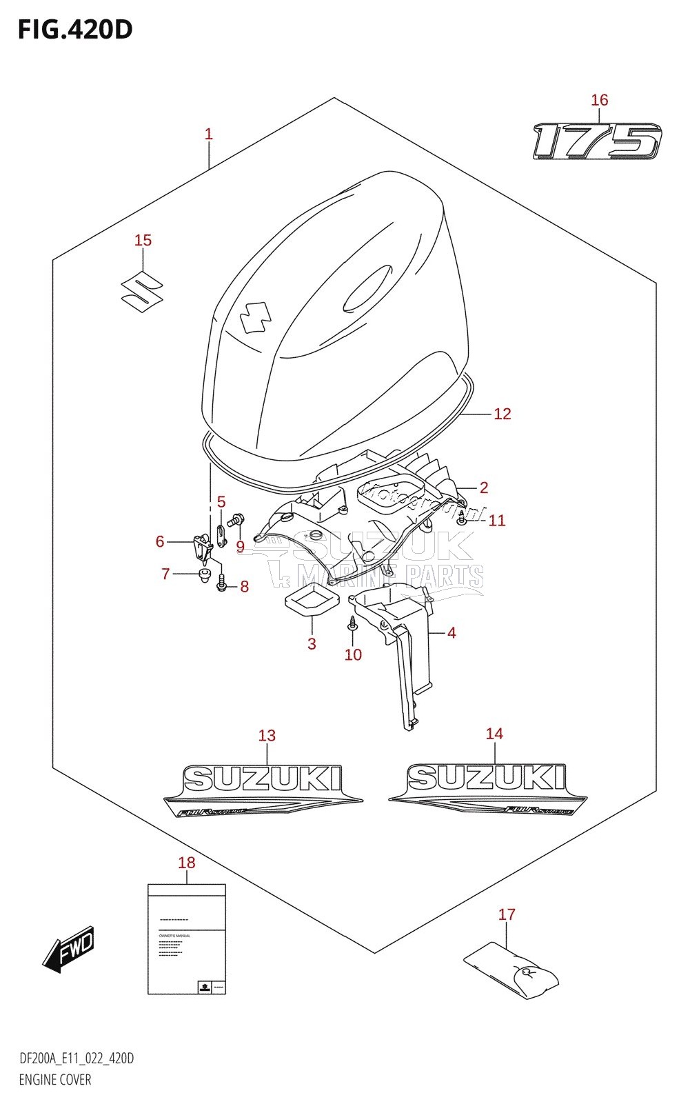 ENGINE COVER ((DF175AT,DF175AZ):(021,022))