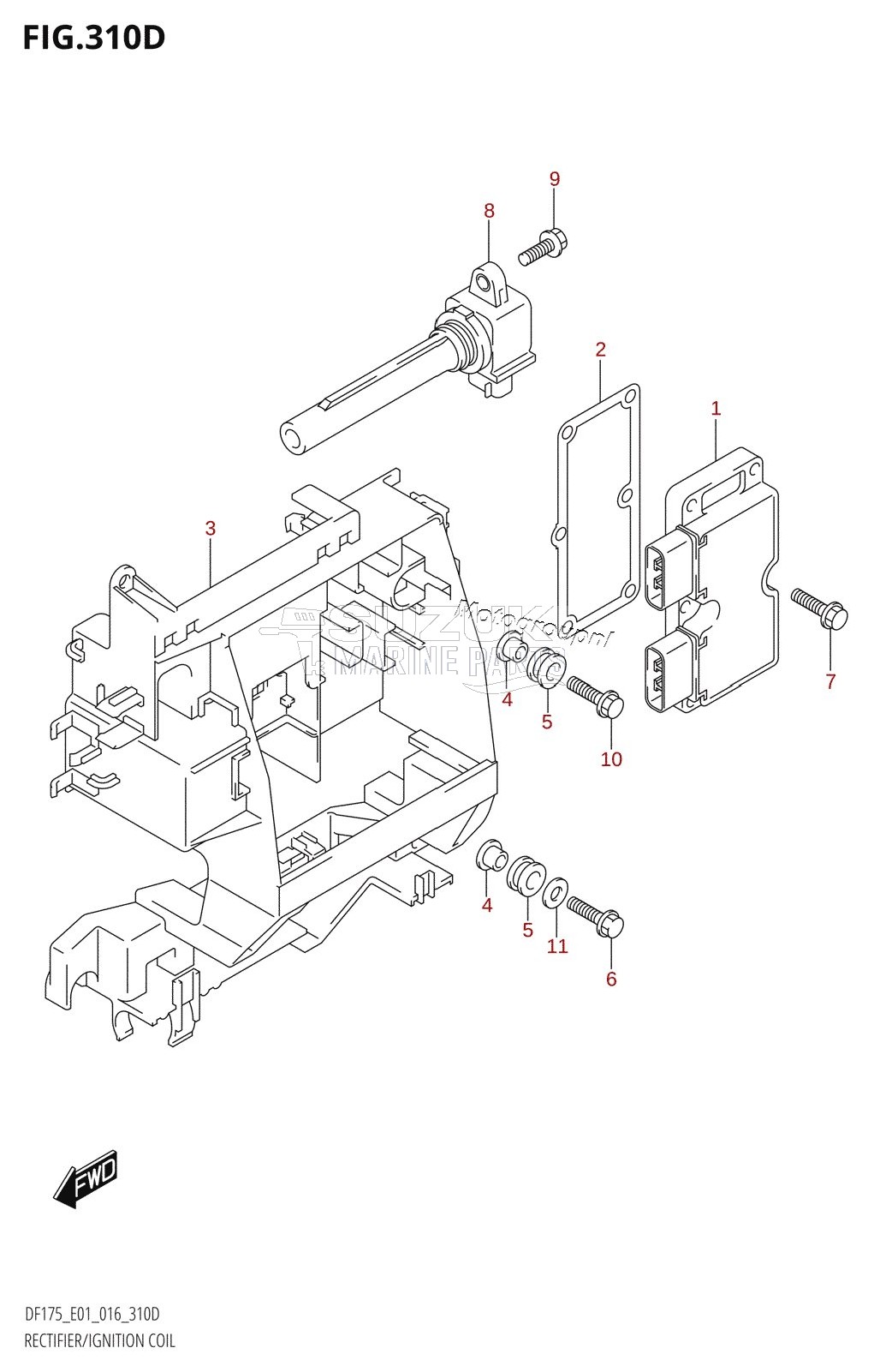 RECTIFIER /​ IGNITION COIL (DF150TG:E40)