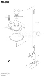 14001F-251001 (2002) 140hp E03-USA (DF140TK2) DF140 drawing CLUTCH ROD (DF140Z:(K6,K7,K8,K9,K10,011))