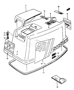 DT40 From 4002-200001 ()  1982 drawing ENGINE COVER (DT40)